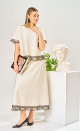 Костюм Ava fashion М-196 молочный-шампанское