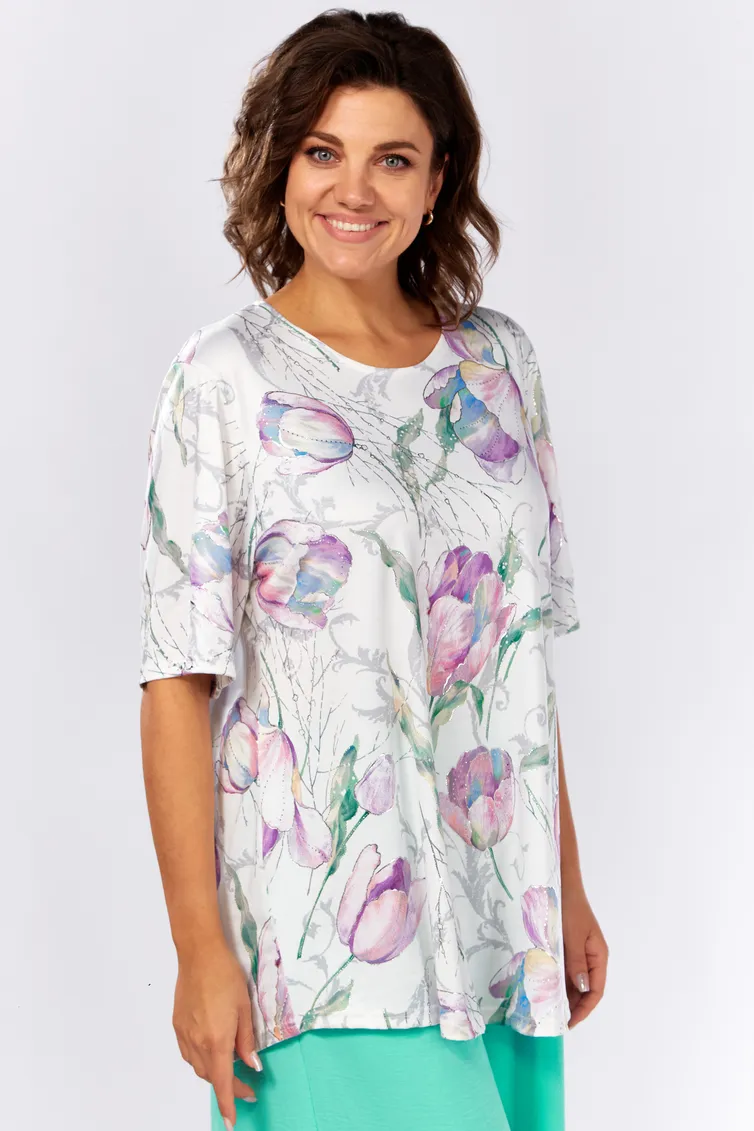 Bluzka Abbi #4056 belyj tyulpan