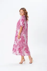 Dress GIZART #5126/2 fuksiya cvety