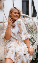 Dress Anastasia 1103 plate molochnyj (print cvety)