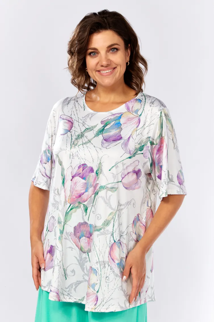Bluzka Abbi #4056 belyj tyulpan
