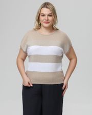 Джемпер Romgil арт. РВ0516-ХМ4 бежевый лайт, белый, серебро