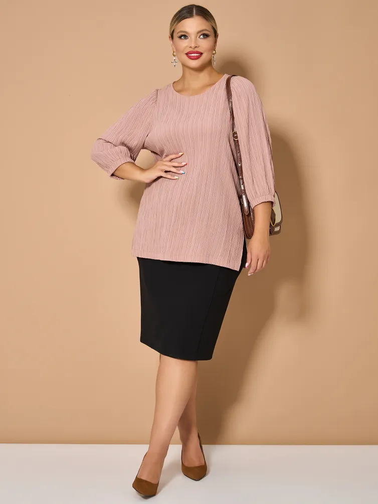 Bluzka DORA plus #0208-2 pudrovyj