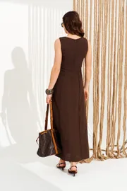 Dress Elletto Life #11124 korichnevyj
