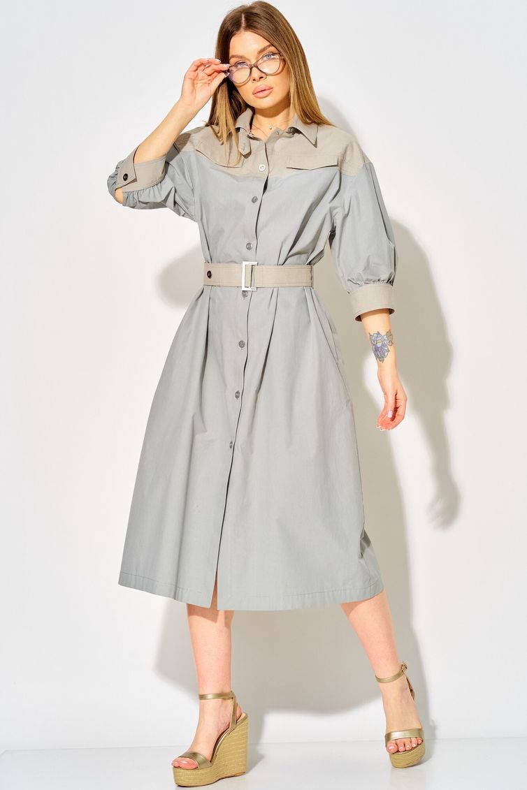 Sukienka LAIKONY #L-434 sero-goluboj