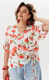 Blouse Anelli Laurel 1884 krasnye maki