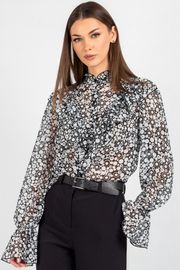 Blouse VIZAVI #744 cherno-belyj