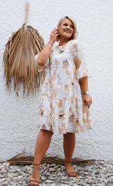 Dress Anastasia 1103 plate molochnyj (print cvety)