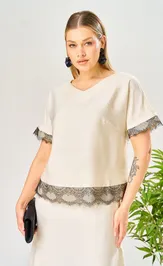 Костюм Ava fashion М-196 молочный-шампанское