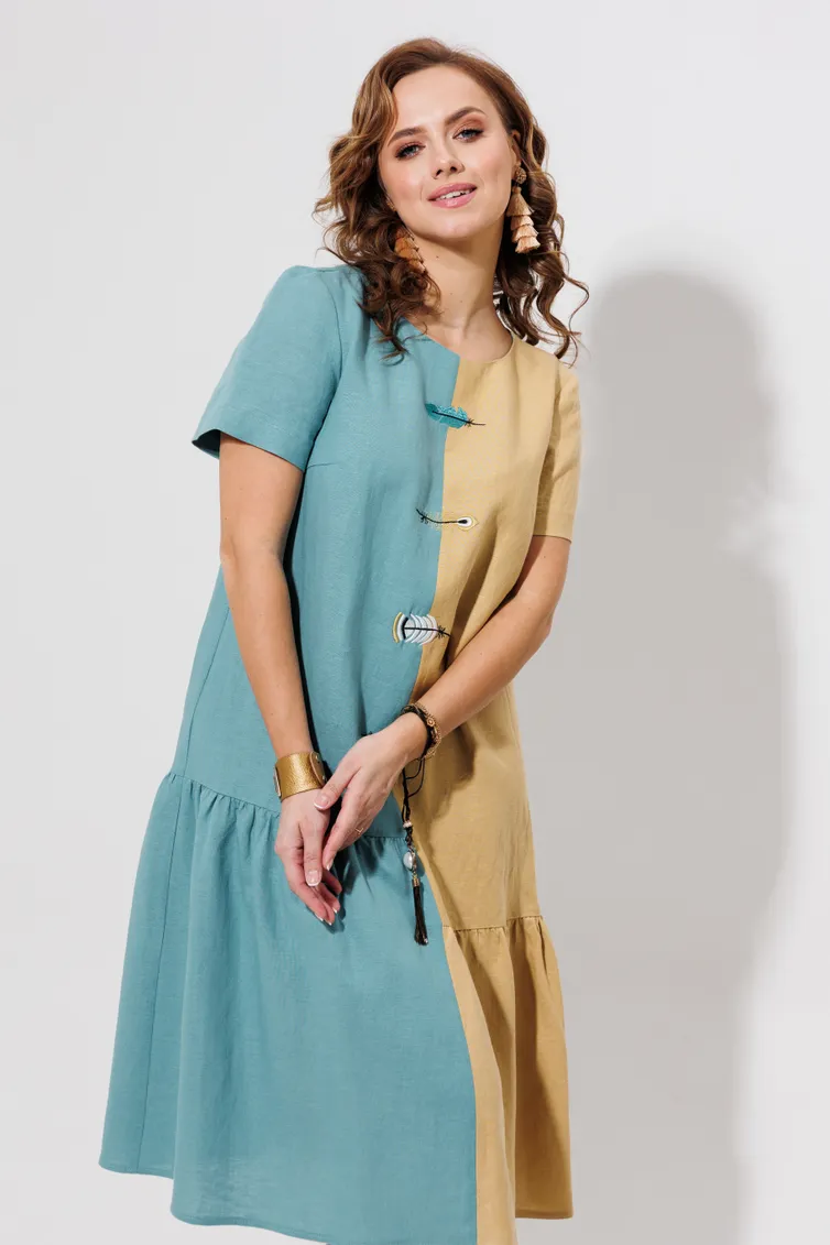 Платье Galean Style арт. 968 голуб+песоч