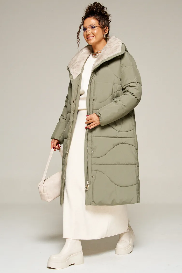 Coat Beautiful & Free #8012 olivkovyj