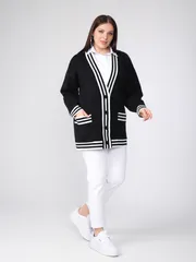 Sweter BONADI #1884 cherno-belyj