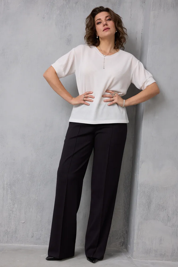 Брюки BegiModa арт. 6079 чёрный баклажан