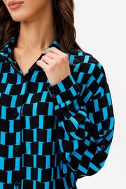 Blouse VIZAVI #735 cherno-goluboj