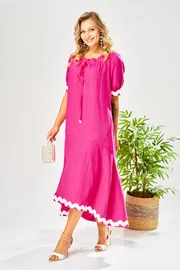 Dress Ava fashion #M-212 fuksiya