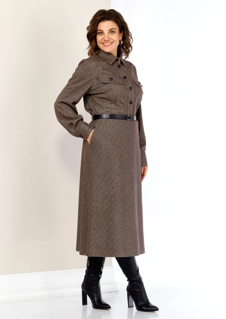 Sukienka Ava fashion #M-157 korichnevyj