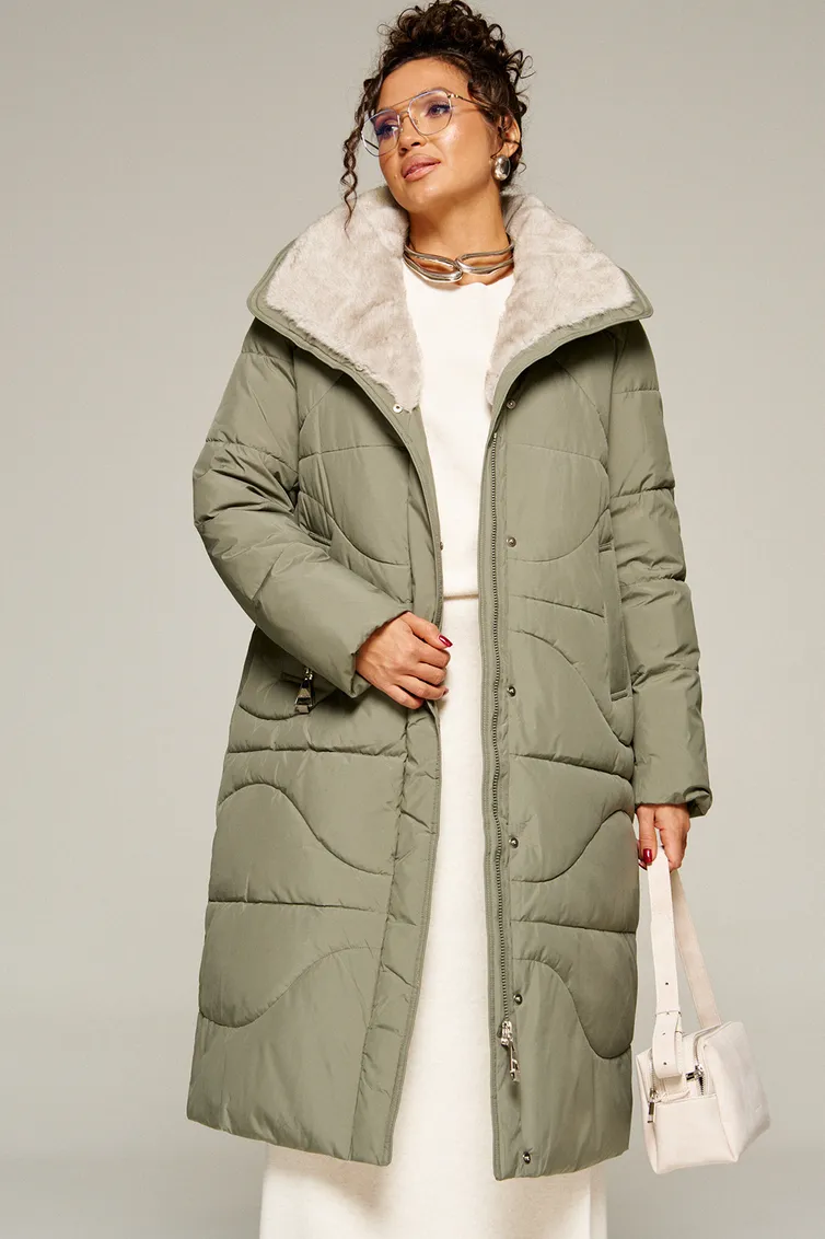 Coat Beautiful & Free #8012 olivkovyj