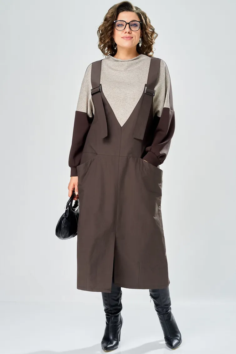 Sukienka Karina Delux #M-1452 korichnevyj