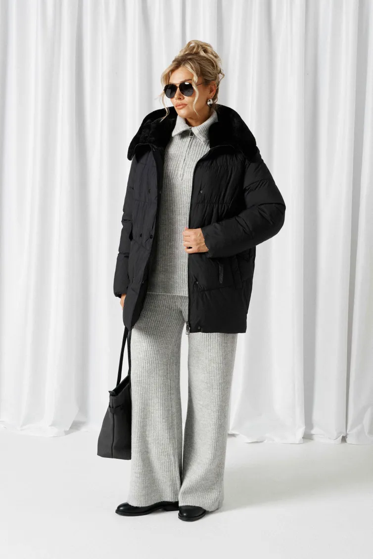 Coat Beautiful & Free #1018 chernyj