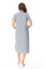 Dress Abbi #1049 temno-seraya poloska