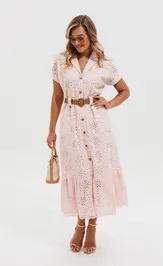 Sukienka Verita moda N-2459.1 pudra
