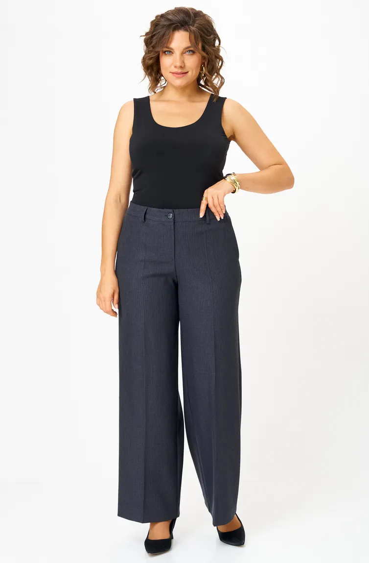 Trousers BelElStyle #601-308 sero-sinyaya kletka