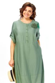 Платье Ольга Стиль арт. С1014 серо-зеленый