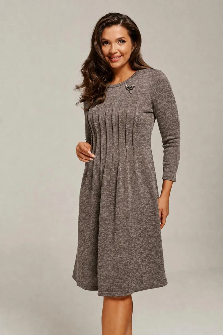 Sukienka Alta Moda #1000-15 korichnevyj melanzh