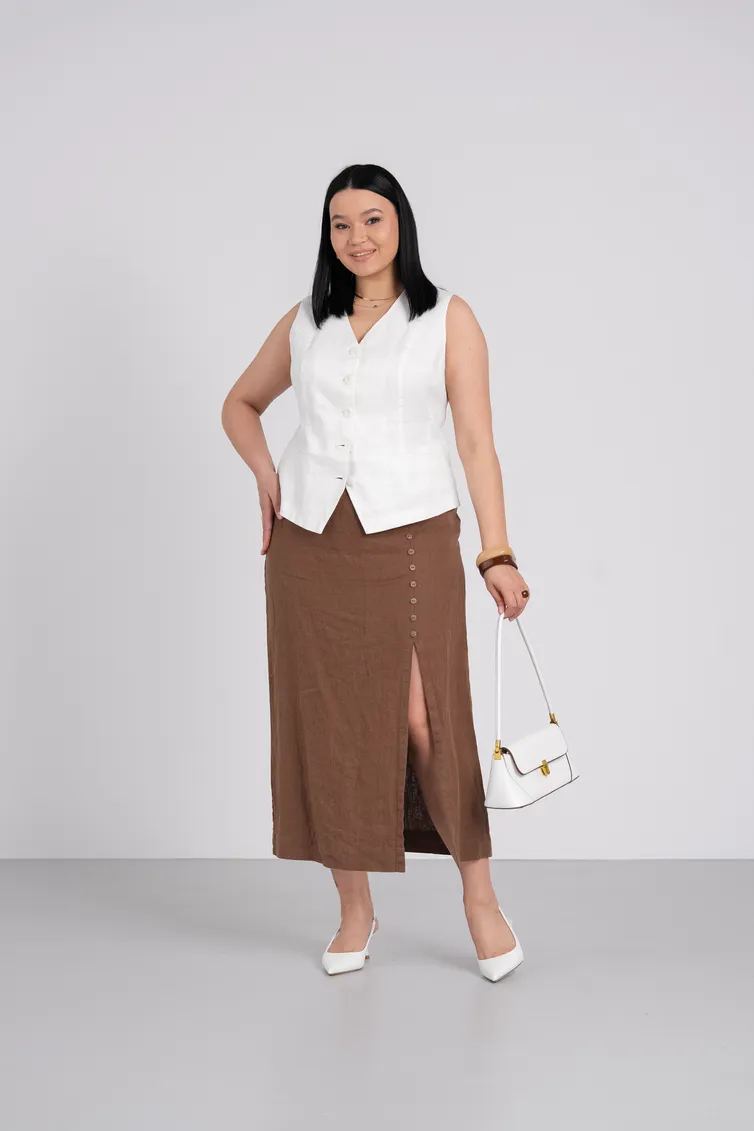 Юбка FASHION CENTRE арт. Л-3947/Кофейный