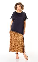 Платье Anastasia 1368 золото/черничный