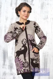 Джемперы, кардиганы, жакеты Newvay арт. 1369 т.коричн/св.коричн/слива