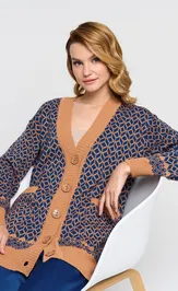 Кардиган Newvay 9232-91007 карамель/индиго