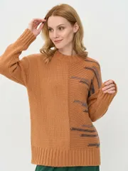Jumper Newvay #9242-94192 karamel/grafit/teplyj sero-korichn