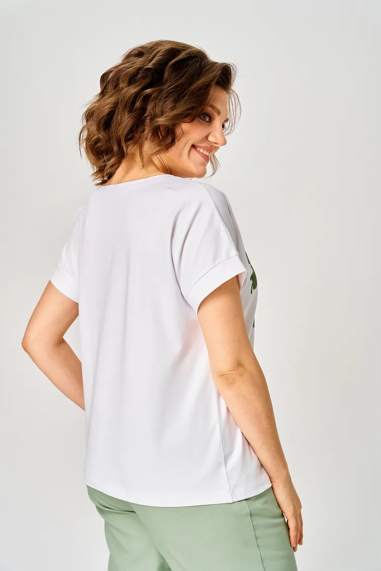 Blouses & tounics Rumoda #2259 (korotkij rukav) zelenyj-belyj