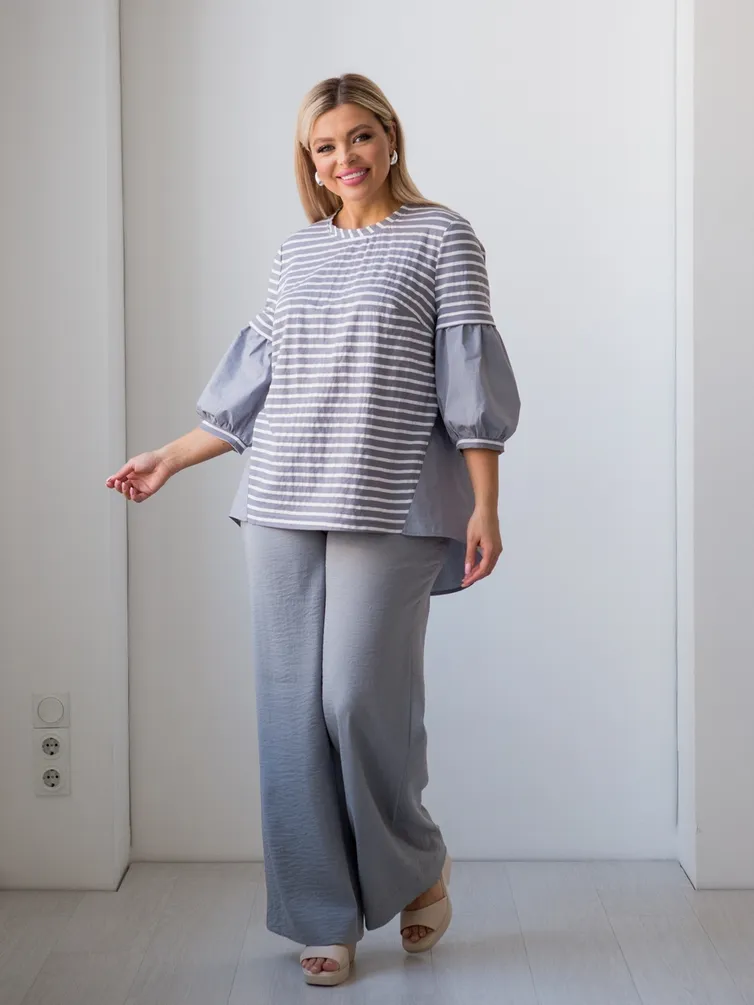 Bluzka NOVITA #1319 seryj