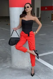 Trousers PRATA wear #S035 krasnyj