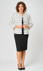 Żakiet BelElStyle #861-259 belo-chernyj