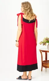 Платье Ava fashion М-185 красный-черный