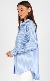 Blouse VIZAVI 727 belo-golubaya poloska