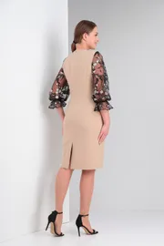 Sukienka Vilena-fashion #771 bezhevyj + chernyj
