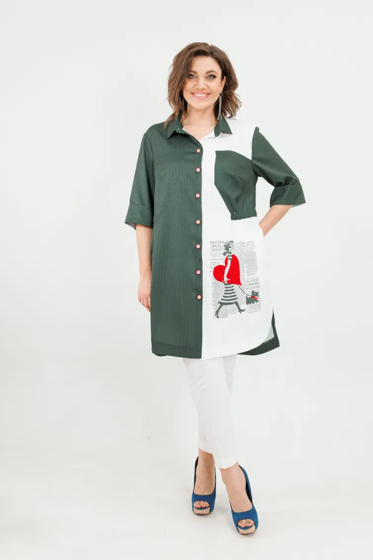 Zestaw SandyNA #13591 xaki+belyj