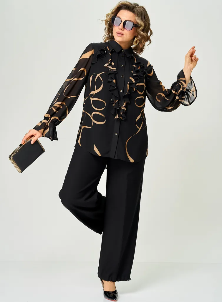 Blouse EVA GRANT #9019 print lenty