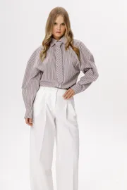 Shirt Pirs #6226 korichnevaya poloska