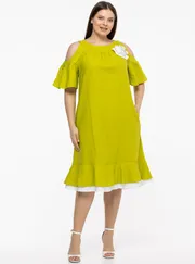 Dress Avila #0930 zhelto-zelenyj