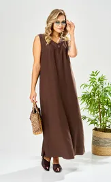 Платье Ava fashion М-210 коричневый