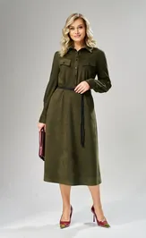 Dress Ava fashion M-239 xaki