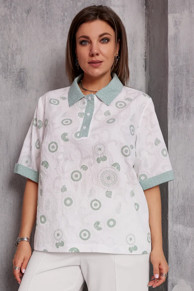 Bluzka BegiModa #4132 shalfej na belom