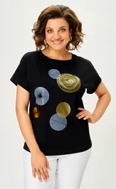Блузки, туники Rumoda 2239 (короткий рукав) черный