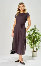 Платье Ava fashion М-199 баклажановый