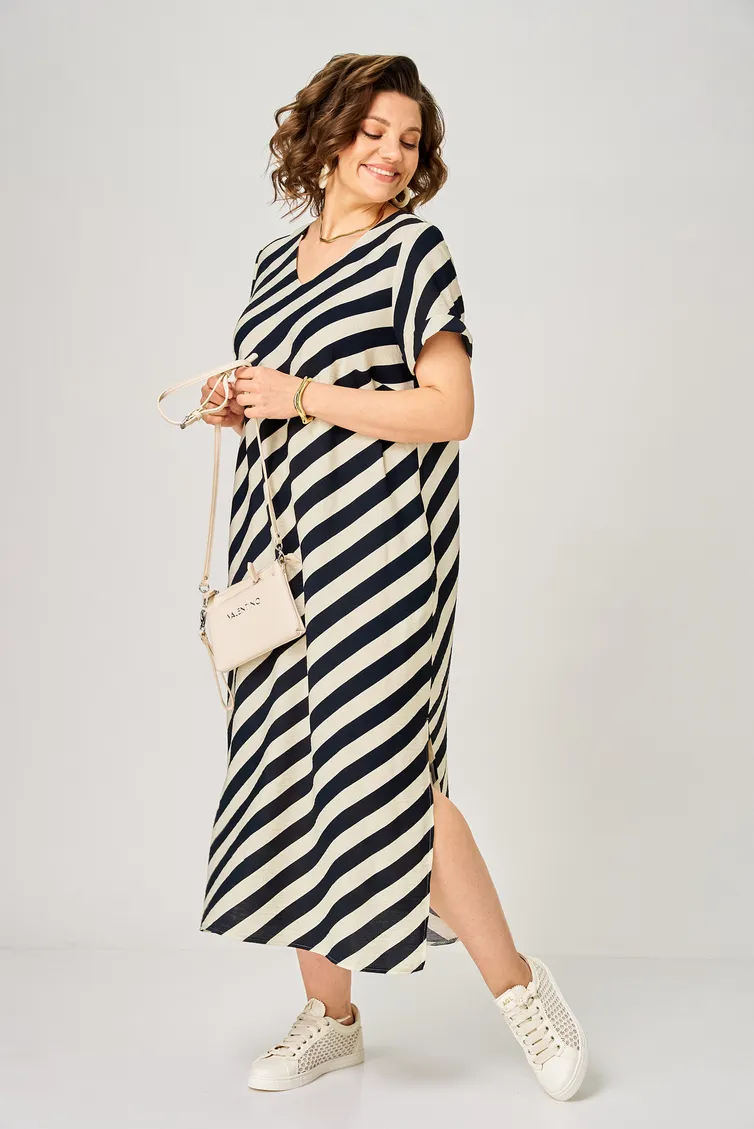 Sukienka BelElStyle #887-338 poloska